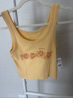 NWT Billabong Yellow Floral Cropped Tank